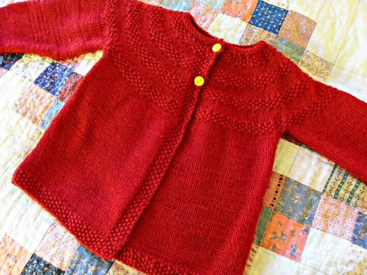 golden bird knits: Red Matinee Jacket